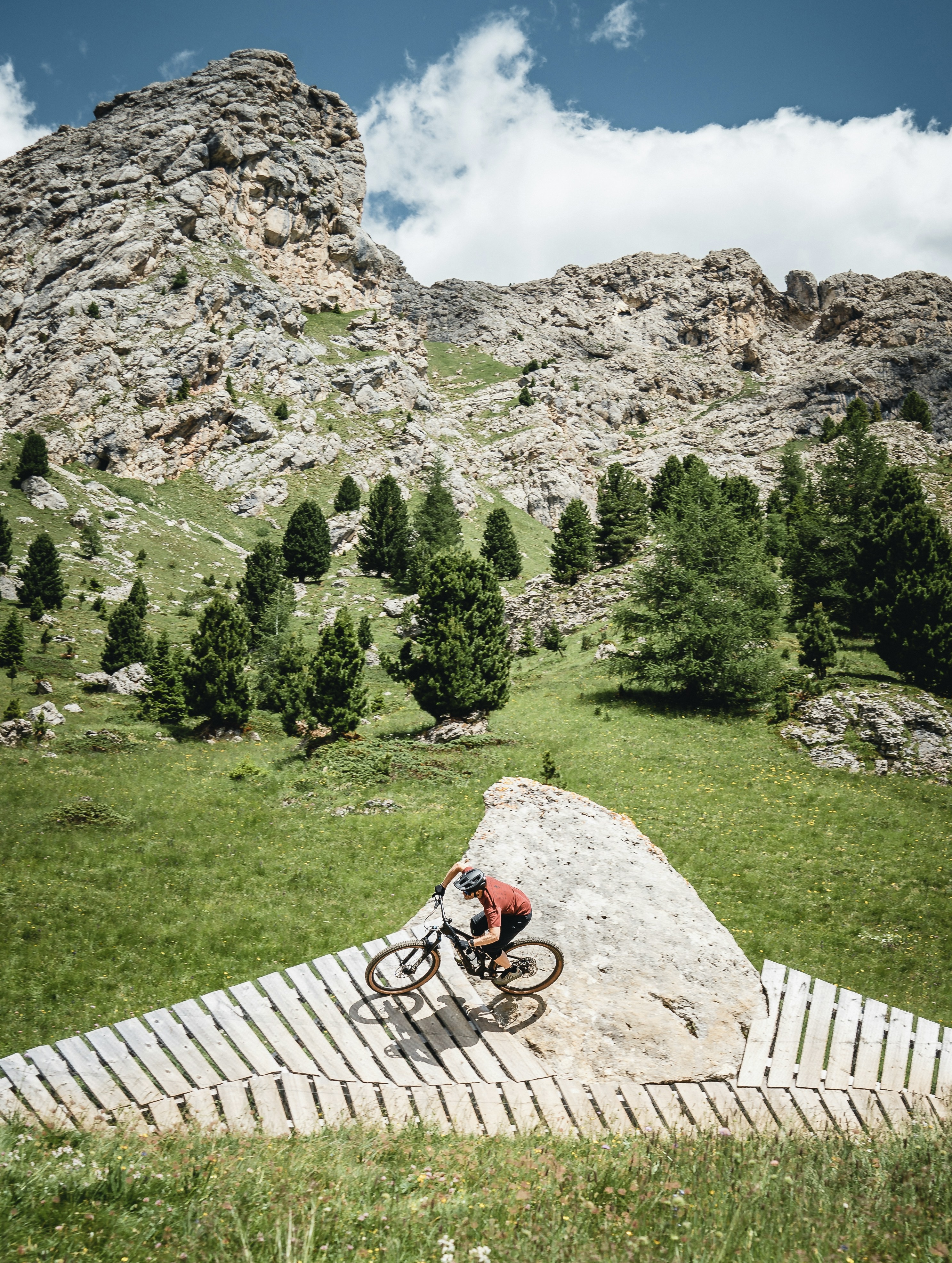 biking in the Dolomite mountains